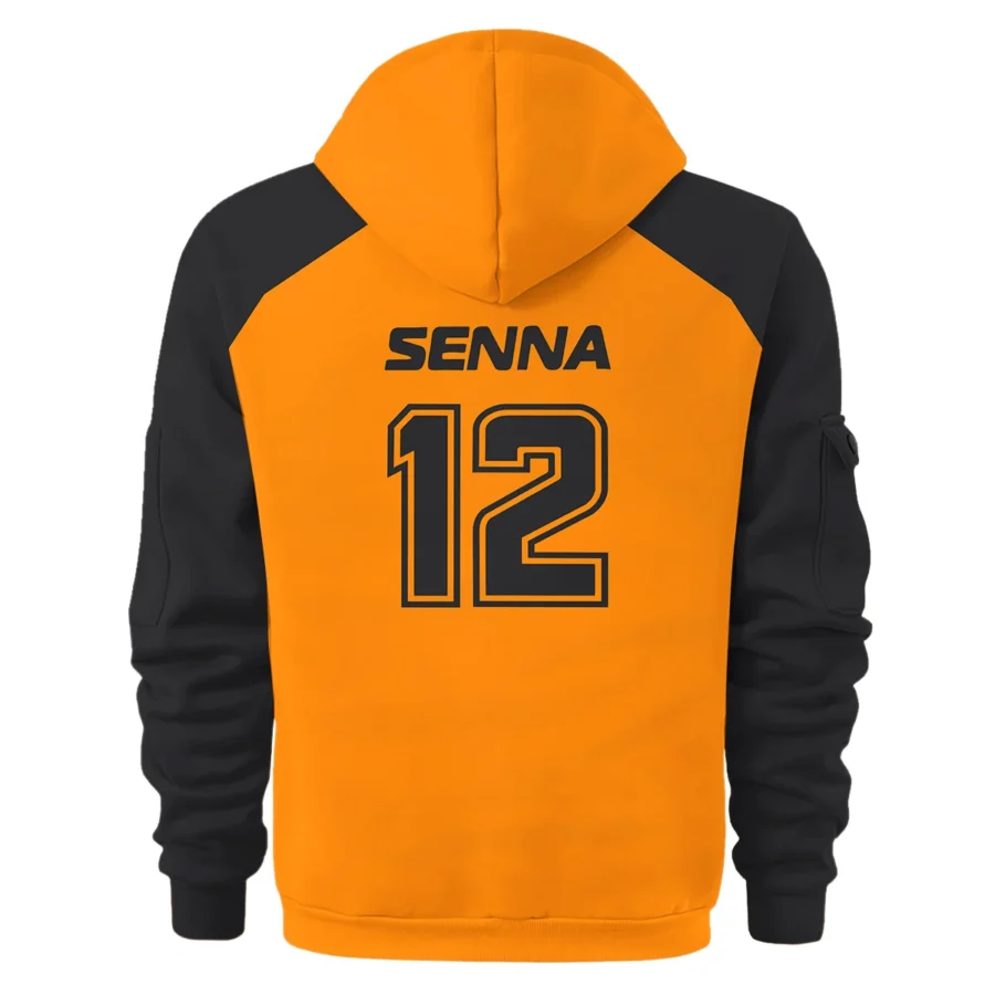Ayrton Senna The Racing Legend McLaren F1 Exclusive Hoodie Half Zipper BLF16625A2HDF
