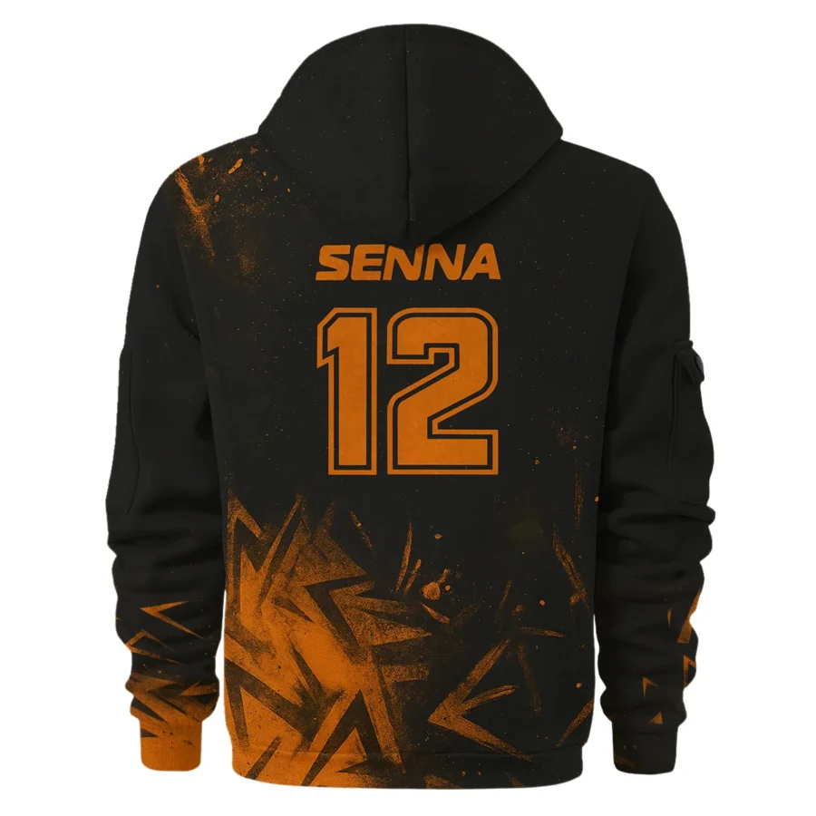 Ayrton Senna The Racing Legend McLaren F1 Exclusive Hoodie Half Zipper BLF16625A3HDF