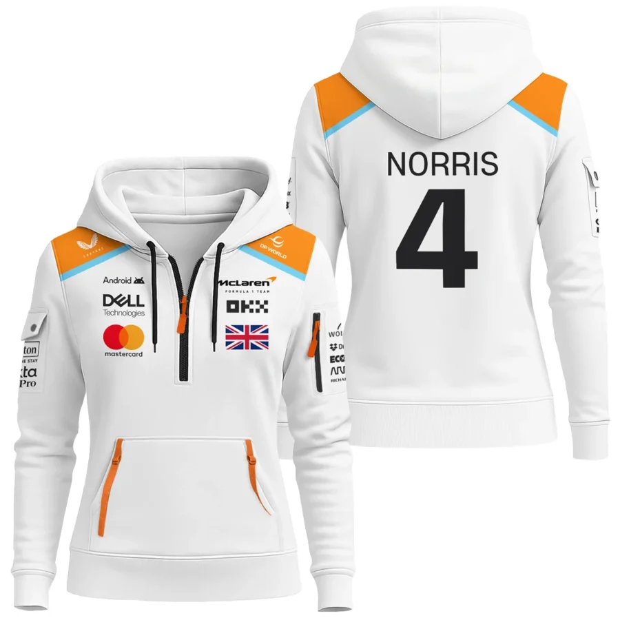 2025 White Exclusive Unisex Hoodie Half Zipper BLF120625A6HDF