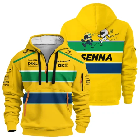 Ayrton Senna The Racing Legend McLaren F1 Exclusive Hoodie Half Zipper BLF13625A1HDF