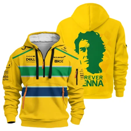 Forever Ayrton Senna McLaren F1 Exclusive Hoodie Half Zipper BLF13625A2HDF