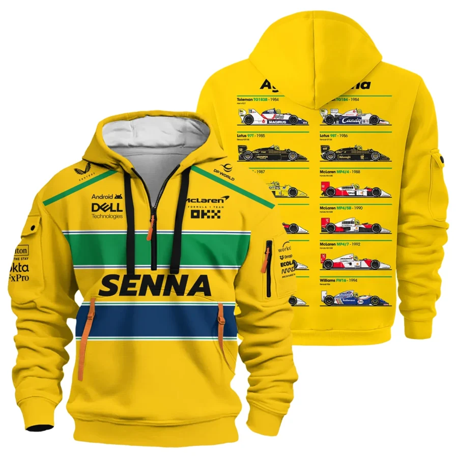 Senna x McLaren - Exclusive Hoodie Half Zipper Featuring His Iconic Liveries BLF13625A5HDF