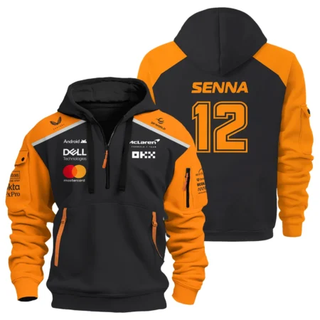 Ayrton Senna The Racing Legend McLaren F1 Exclusive Hoodie Half Zipper BLF16625A1HDF