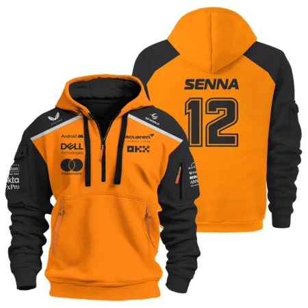 Ayrton Senna The Racing Legend McLaren F1 Exclusive Hoodie Half Zipper BLF16625A2HDF