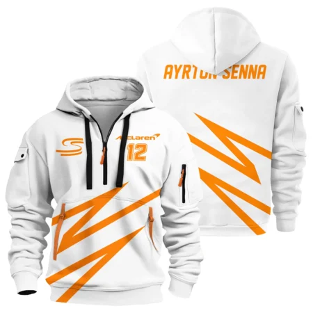 Ayrton Senna The Racing Legend McLaren F1 Exclusive Hoodie Half Zipper BLF16625A4HDF