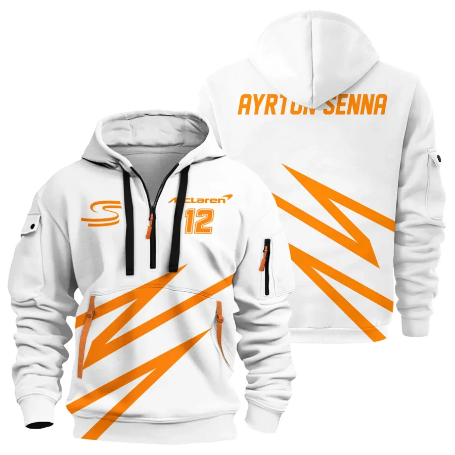 Ayrton Senna The Racing Legend McLaren F1 Exclusive Hoodie Half Zipper BLF16625A4HDF