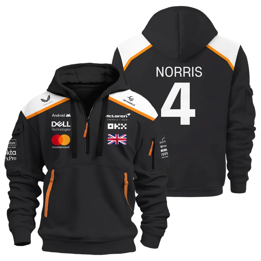 Lando Norris LN4 McLaren F1 Exclusive Hoodie Half Zipper BLF19625A2HDF