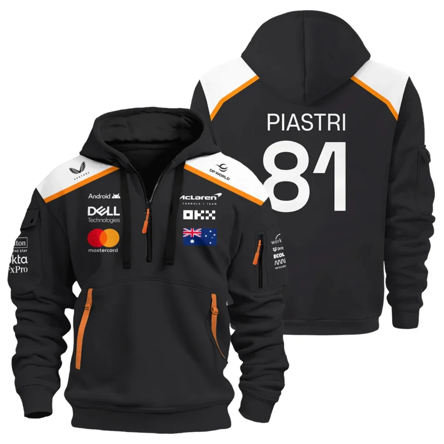 Oscar Piastri OP81 McLaren F1 Exclusive Hoodie Half Zipper BLF19625A4HDF