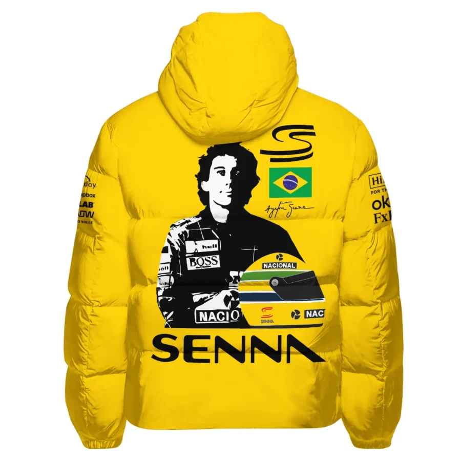 Ayrton Senna Flag And Helmet McLaren F1 Exclusive Down & Puffer Jackets BLF13625A4HCJ