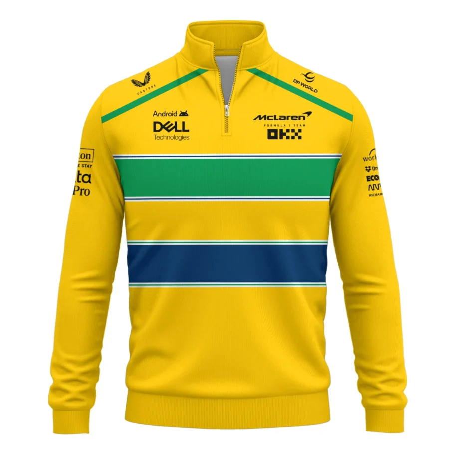 Ayrton Senna The Racing Legend McLaren F1 Exclusive Quarter-Zip Sweatshirt BLF13625A1QZS