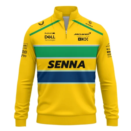 Senna x McLaren - Exclusive Quarter-Zip Sweatshirt Featuring His Iconic Liveries BLF13625A5QZS
