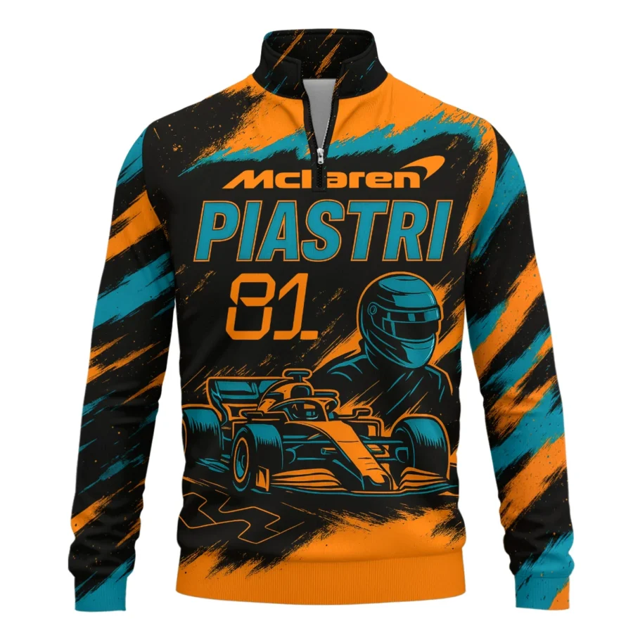 Piastri 81 McLaren F1 Exclusive Quarter-Zip Sweatshirt BLMCL1625A1QZS