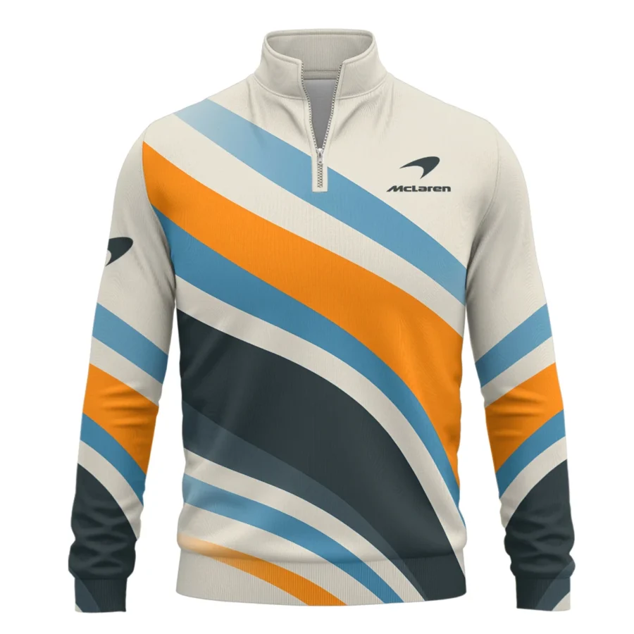 Waves Pattern McLaren F1 Exclusive Quarter-Zip Sweatshirt BLMCL1625A2QZS