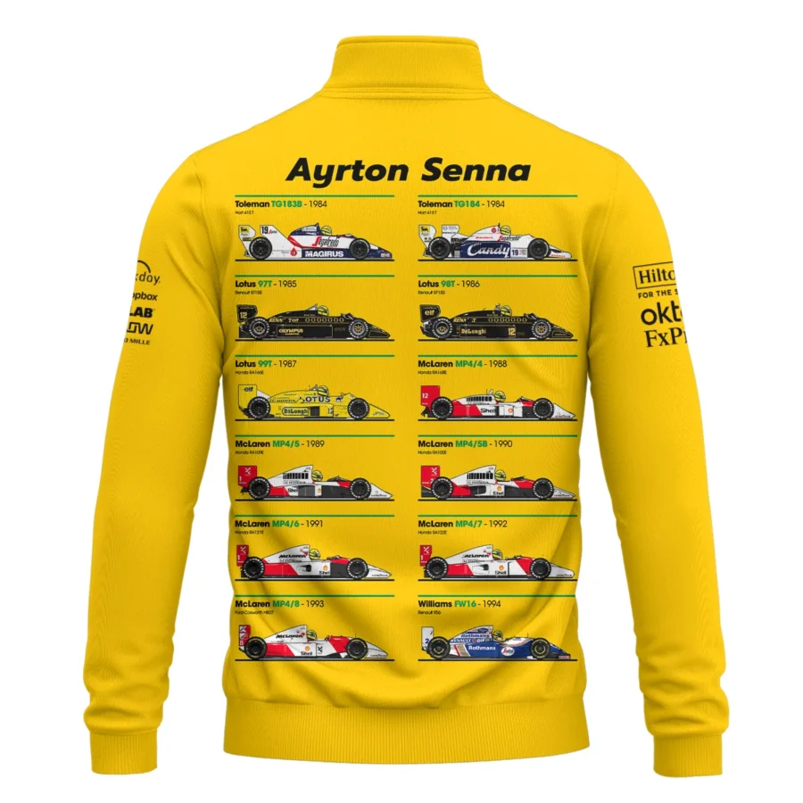 Senna x McLaren - Exclusive Quarter-Zip Sweatshirt Featuring His Iconic Liveries BLF13625A5QZS