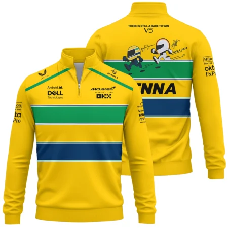 Ayrton Senna The Racing Legend McLaren F1 Exclusive Quarter-Zip Sweatshirt BLF13625A1QZS