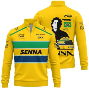 Ayrton Senna Flag And Helmet McLaren F1 Exclusive T-Shirt BLF13625A4TS