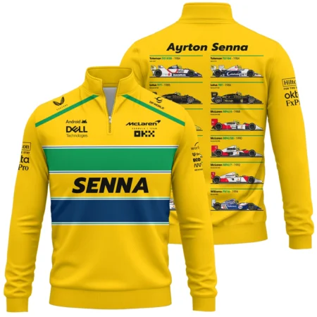 Senna x McLaren - Exclusive Quarter-Zip Sweatshirt Featuring His Iconic Liveries BLF13625A5QZS