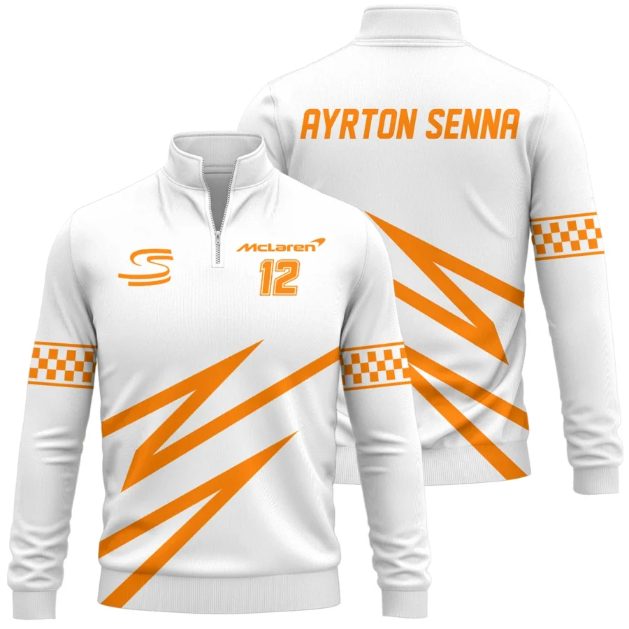 Ayrton Senna The Racing Legend McLaren F1 Exclusive Quarter-Zip Sweatshirt BLF16625A4QZS