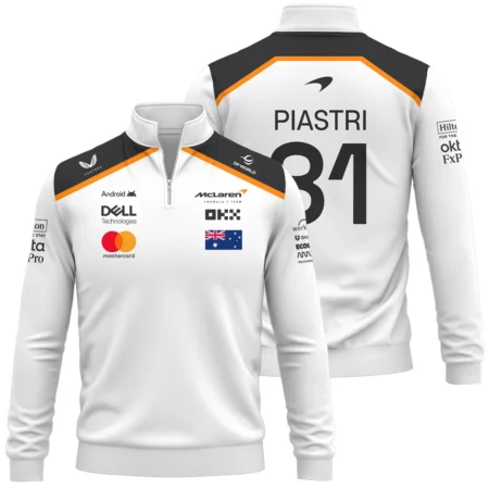 Oscar Piastri OP81 McLaren F1 Exclusive Quarter-Zip Sweatshirt BLF19625A3QZS