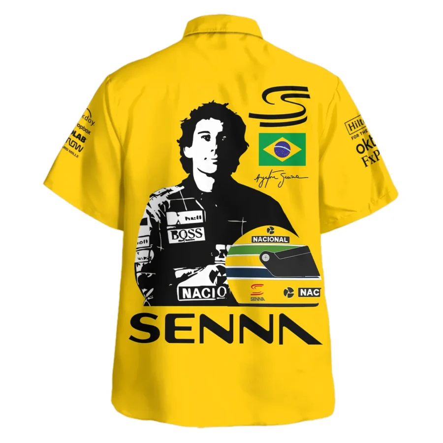 Ayrton Senna Flag And Helmet McLaren F1 Exclusive Hawaiian Shirt BLF13625A4HW