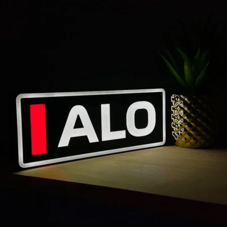 Fernando Alonso Ferrari F1 Team Name Abbreviation Sign with LED Lighting F1 Racing Gift BLF1LEDA1ALO