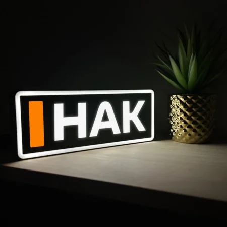 Mika Hakkinen McLaren F1 Team Name Abbreviation Sign with LED Lighting F1 Racing Gift BLF1LEDA1HAK