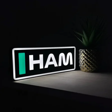 Lewis Hamilton Mercedes F1 Team Name Abbreviation Sign with LED Lighting F1 Racing Gift BLF1LEDA1HAM2