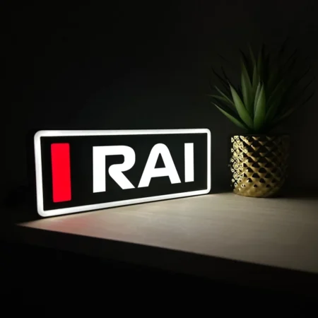 Kimi Raikkonen Ferrari F1 Team Name Abbreviation Sign with LED Lighting F1 Racing Gift BLF1LEDA1RAI