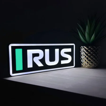 George Russell Mercedes F1 Team Name Abbreviation Sign with LED Lighting F1 Racing Gift BLF1LEDA1RUS