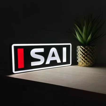 Carlos Sainz Ferrari F1 Team Name Abbreviation Sign with LED Lighting F1 Racing Gift BLF1LEDA1SAI2