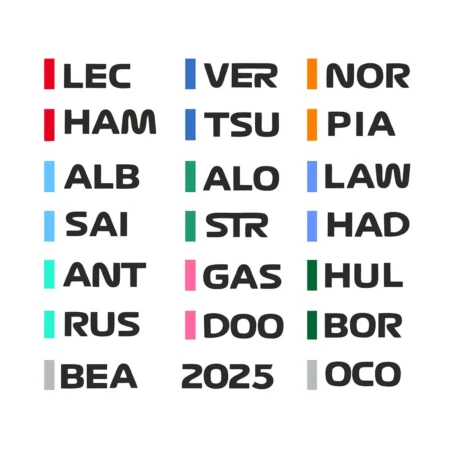 Personalised Formula 1 Name Abbreviation Sign with LED Lighting F1 Racing Gift