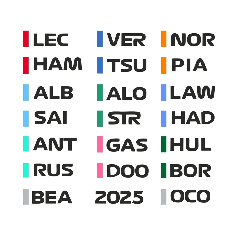 Personalised Formula 1 Name Abbreviation Sign with LED Lighting F1 Racing Gift