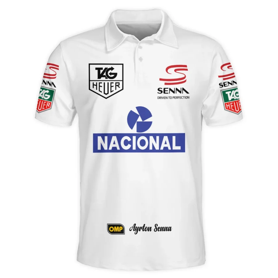 1985 Ayrton Senna John Player Special Lotus F1 Racing Team Polo Shirt BL3725A3PL