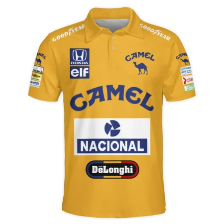 1987 Ayrton Senna Camel Honda Formula 1 Racing Team Polo Shirt BL3725A5PL