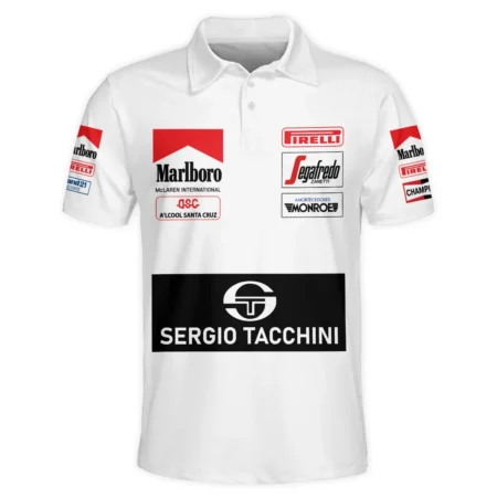1984 Ayrton Senna Sergio Tacchini Toleman F1 Promotional Team Polo Shirt BL3725A7PL