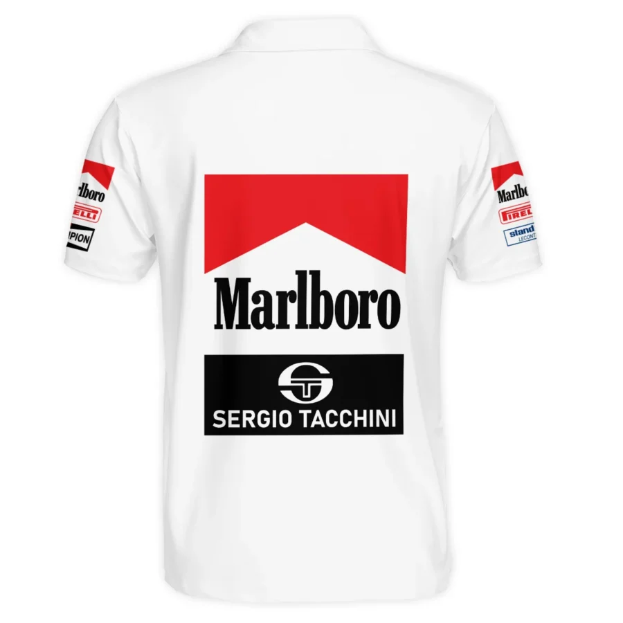 1984 Ayrton Senna Sergio Tacchini Toleman F1 Promotional Team Polo Shirt BL3725A7PL