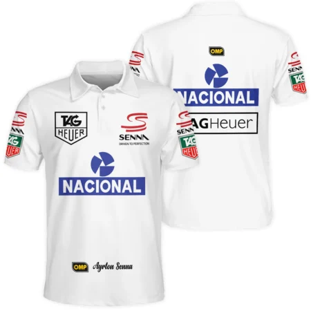 1985 Ayrton Senna John Player Special Lotus F1 Racing Team Polo Shirt BL3725A3PL