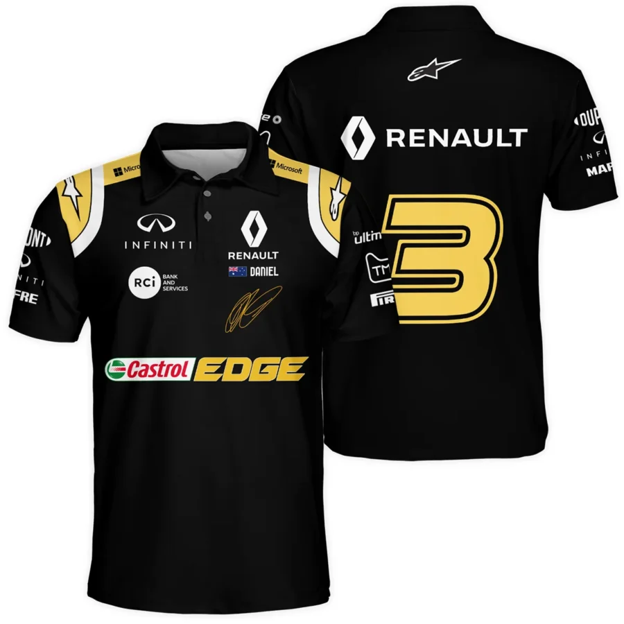 2019 Daniel Ricciardo Renault F1 Team Race Suit Polo Shirt BLVA180725A02PL
