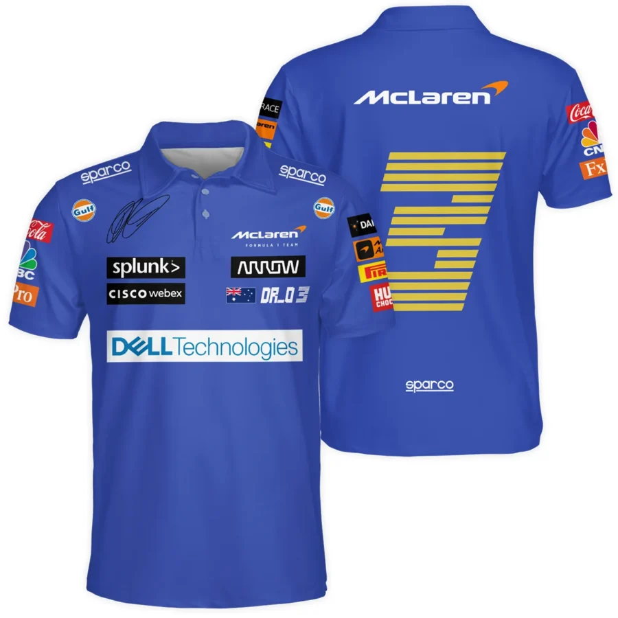 2021 Daniel Ricciardo McLaren F1 Team Race Suit Polo Shirt BLVA180725A03PL