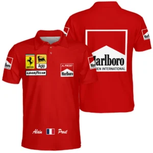 1990 Alain Prost Racing Costume Ferrari F1 Team Hoodie Half Zipper BLVAAP070725A02HDF