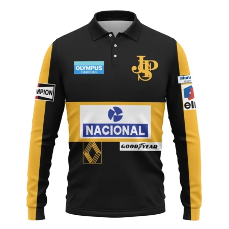 1985 Ayrton Senna John Player Special - Lotus F1 Racing Team Long Polo Shirt BL3725A4LPL