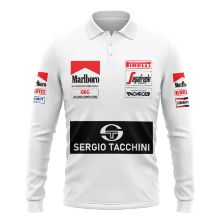 1984 Ayrton Senna Sergio Tacchini Toleman F1 Promotional Team Long Polo Shirt BL3725A7LPL