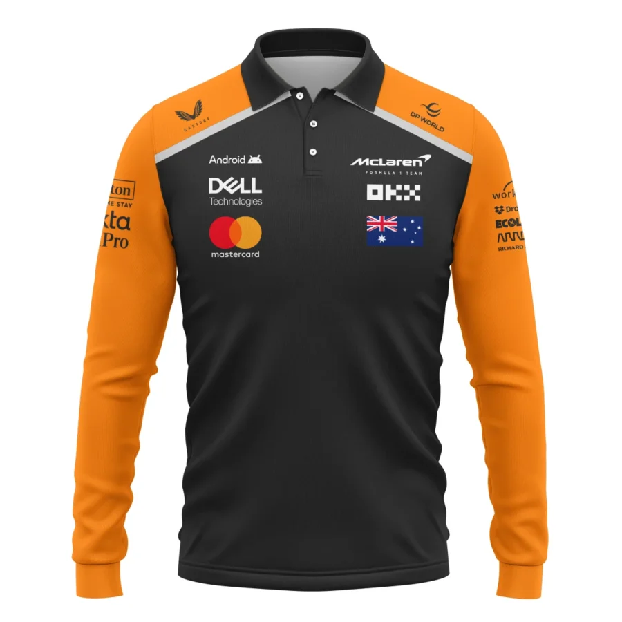 From #81 To #1 Oscar Piastri McLaren F1 Limited Edition Long Polo Shirt BL4725A1LPL