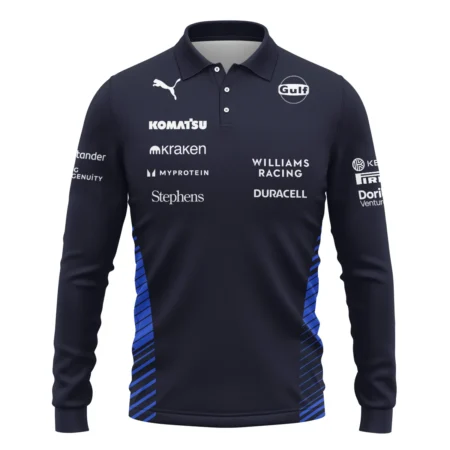 2025 Williams F1 Team Suit Long Polo Shirt BLVA080725A01WILLPL