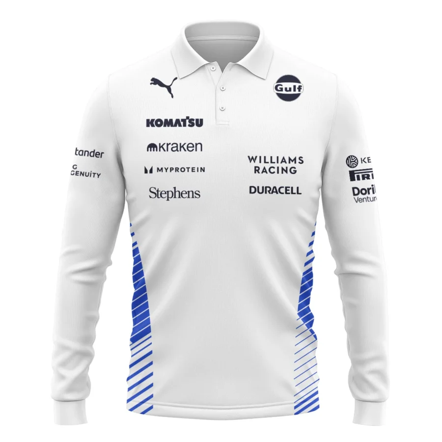 2025 Williams F1 Team Suit Long Polo Shirt BLVA080725A02WILLPL