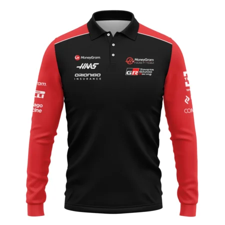 2025 Haas F1 Team Suit Long Polo Shirt BLVA150725A01HAASLPL