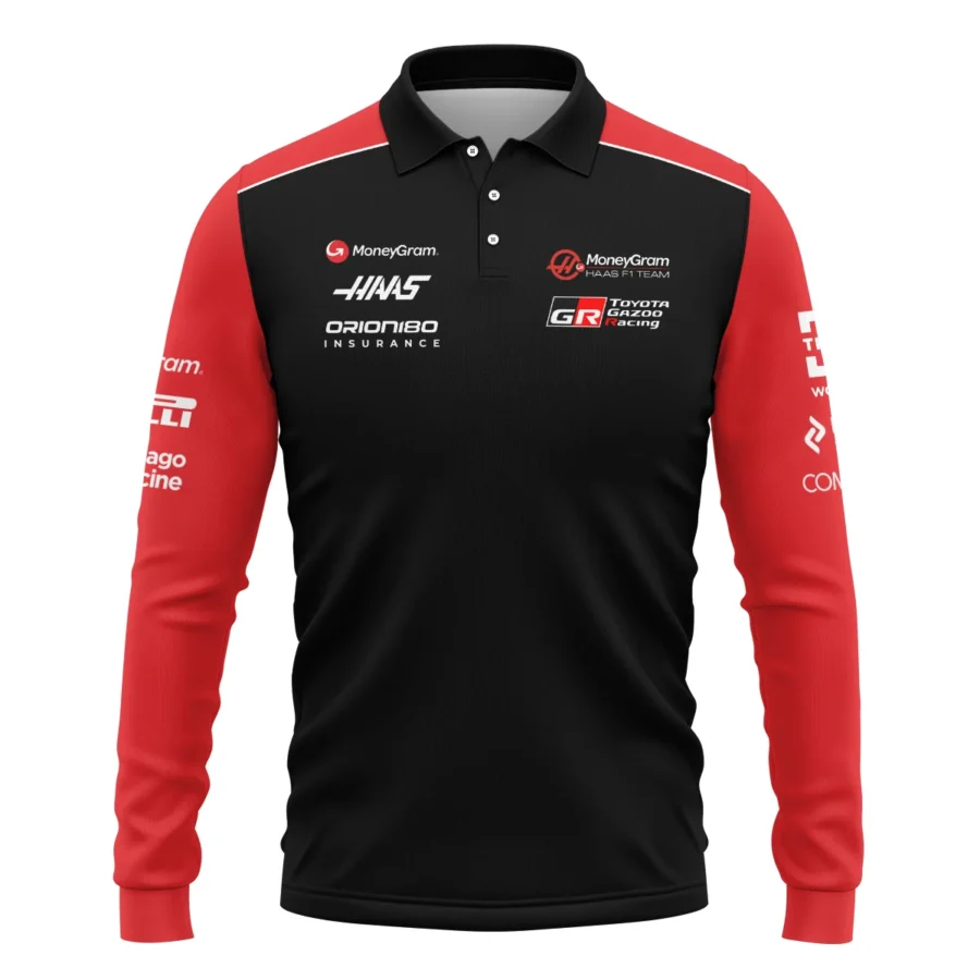 2025 Haas F1 Team Suit Long Polo Shirt BLVA150725A01HAASLPL