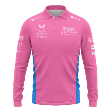 2025 Alpine F1 Team Suit Long Polo Shirt BLVA150725A02ALPLPL