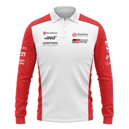 2025 Haas F1 Team Suit Long Polo Shirt BLVA150725A02HAASLPL