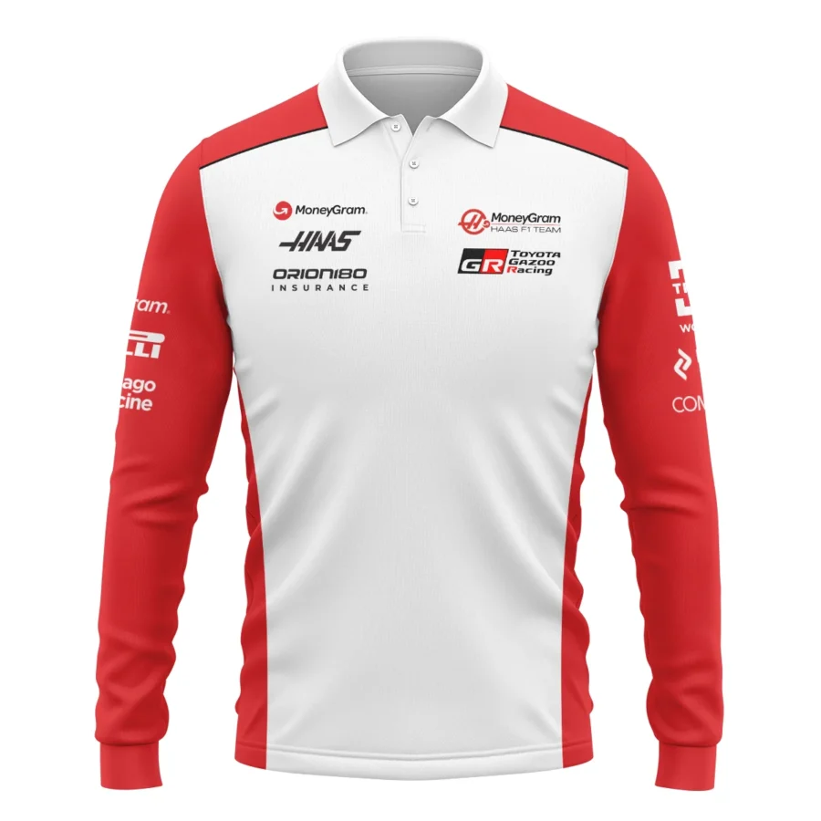 2025 Haas F1 Team Suit Long Polo Shirt BLVA150725A02HAASLPL